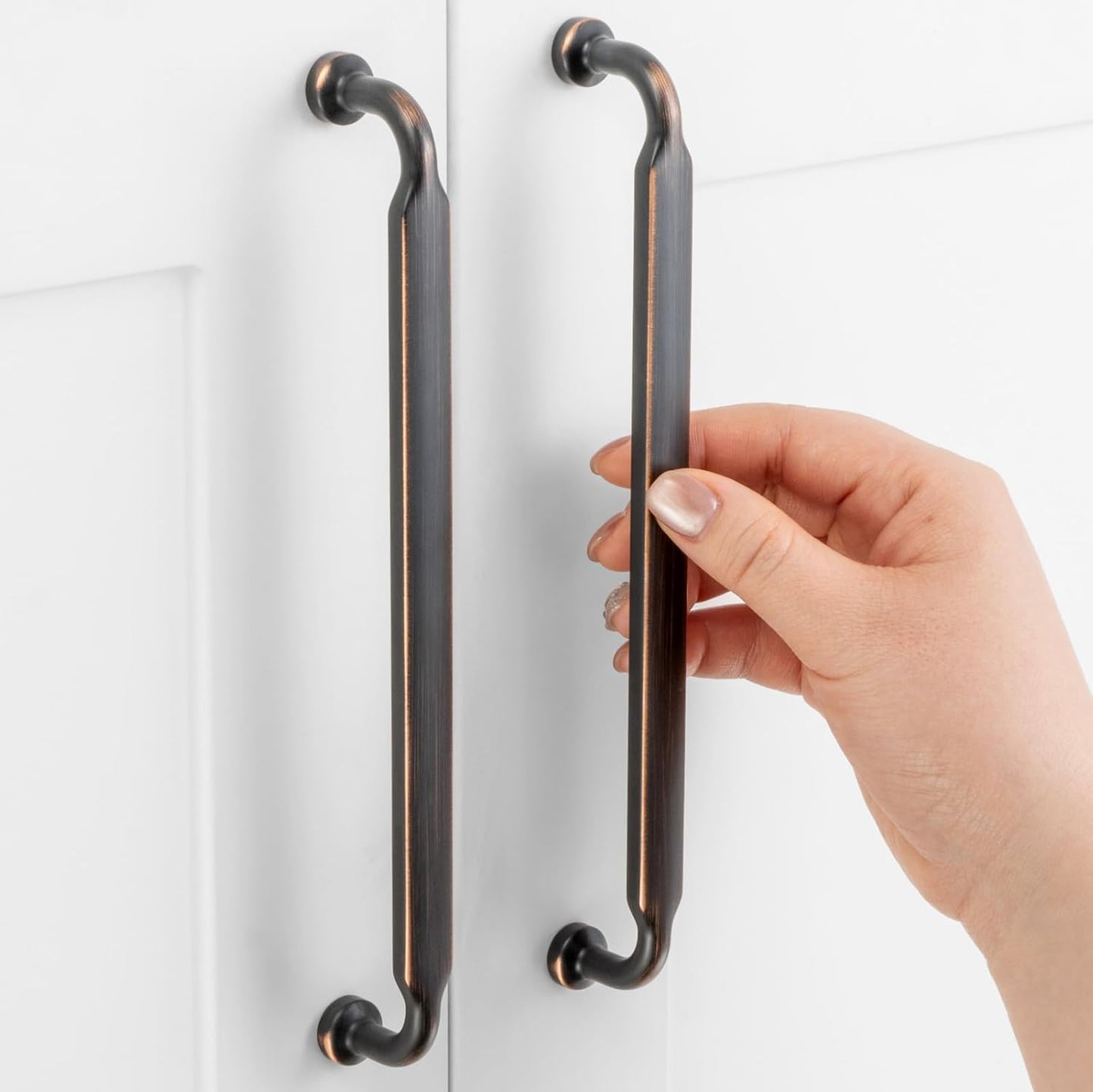 7-1/2 Inch Hole Centers Oil Rubbed Bronze Cabinet Pulls Set