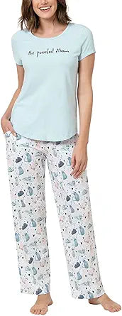 PajamaGram PJs For Women Set - Soft Cotton Short Sleeve Sleepwear