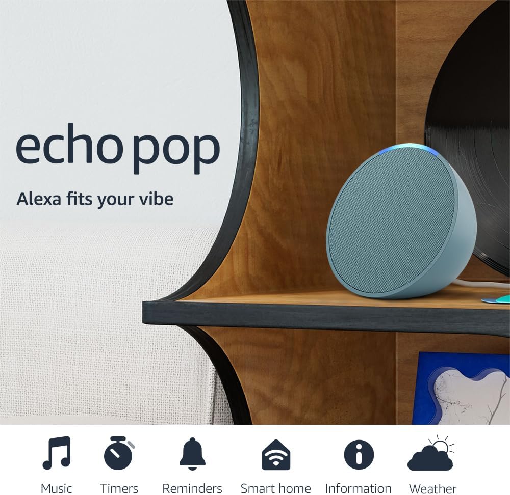 Echo Pop: Smallest Alexa Speaker, Midnight Teal