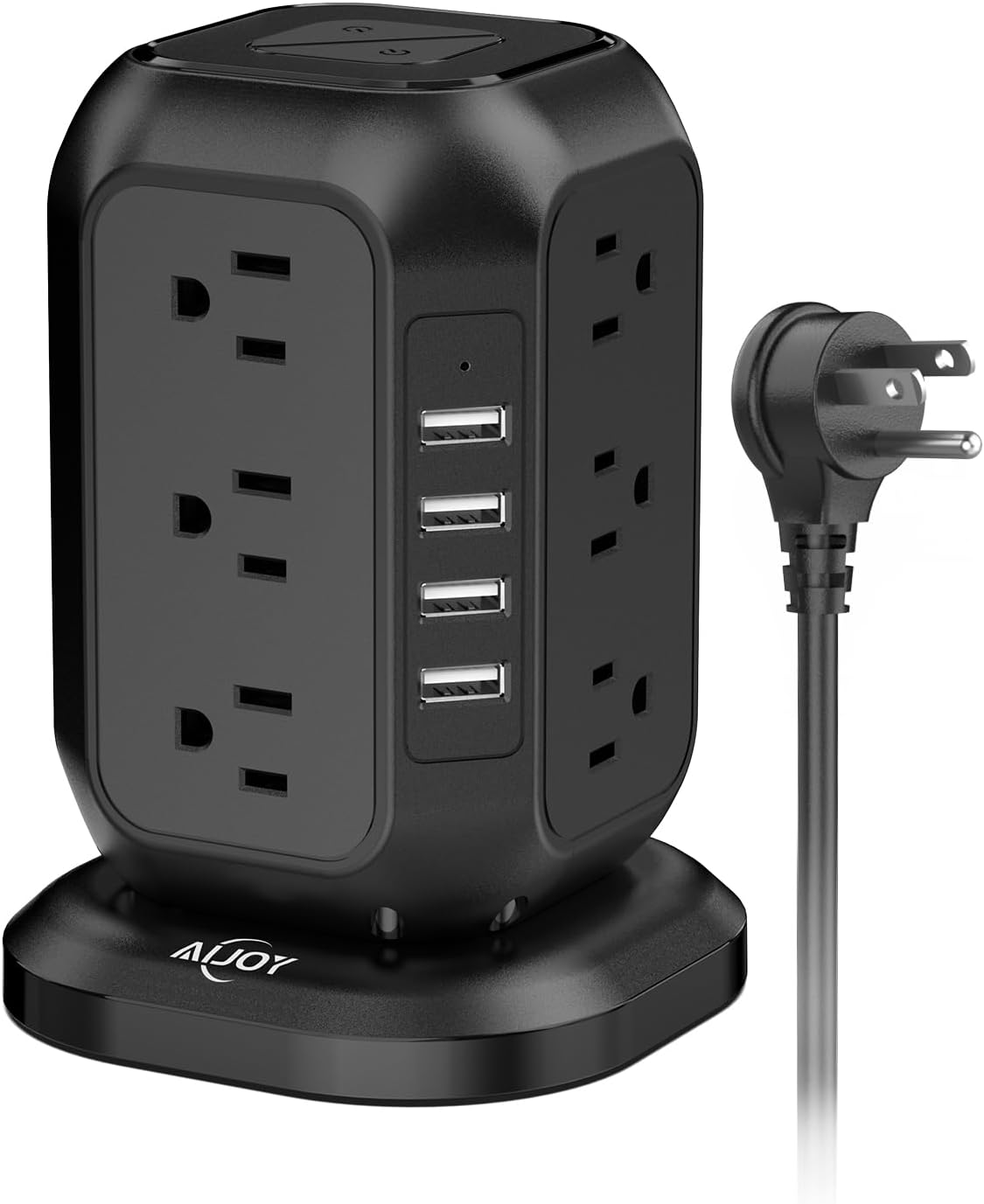 AiJoy Power Strip Tower: 12 AC Outlets, 4 USB Ports