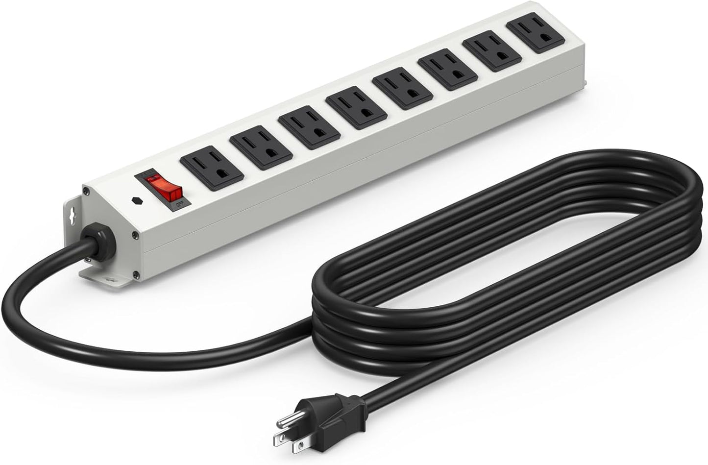 CCCEI 8-Outlet Corner Power Strip - Heavy Duty Metal Surge Protector