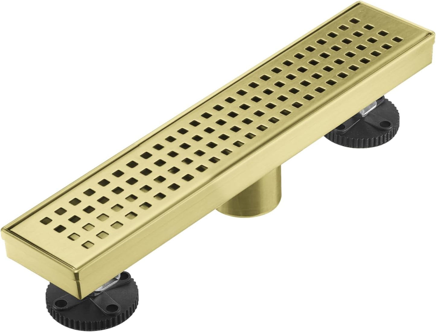 Linear Shower Floor Drain in Brushed Gold 12 Inch Stainless Steel