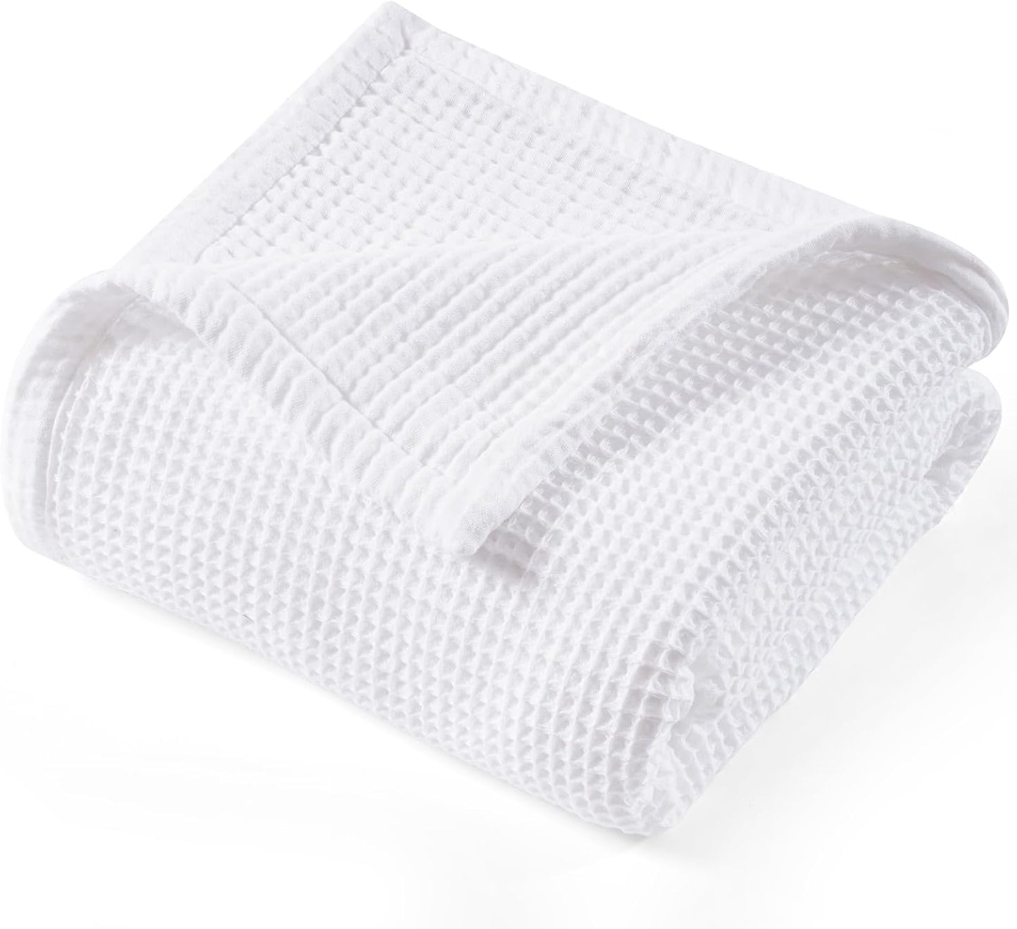 PHF Reversible Waffle & Muslin Throw Blanket for Cozy Comfort