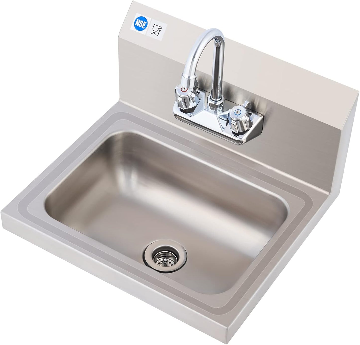 WILPREP Hand Sink Commercial Stainless Steel Utility Sink 17x15