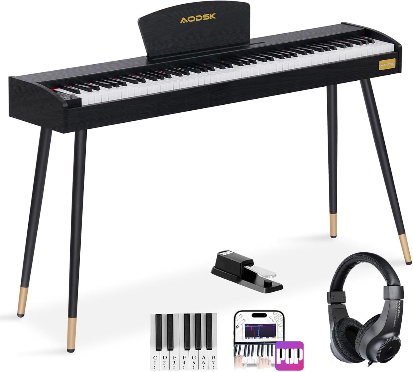 88-Key Digital Piano Bundle w/ Headphones