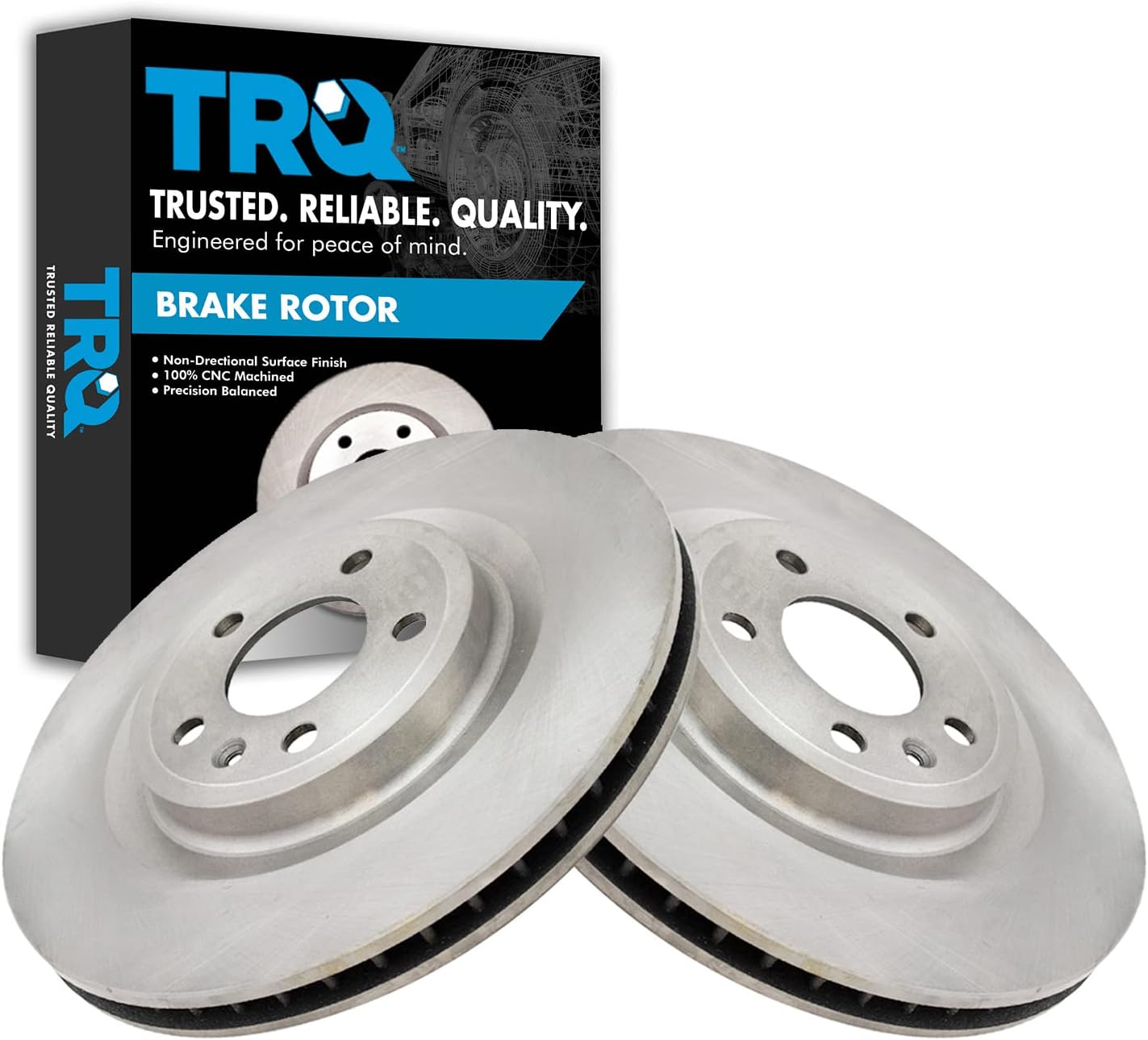 TRQ Front Brake Rotors Set Vented for 2011-2014 Ford Mustang