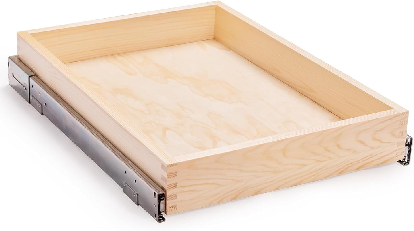 22W x 21D x 3H Soft Close Slide Out Wood Drawer Organizer
