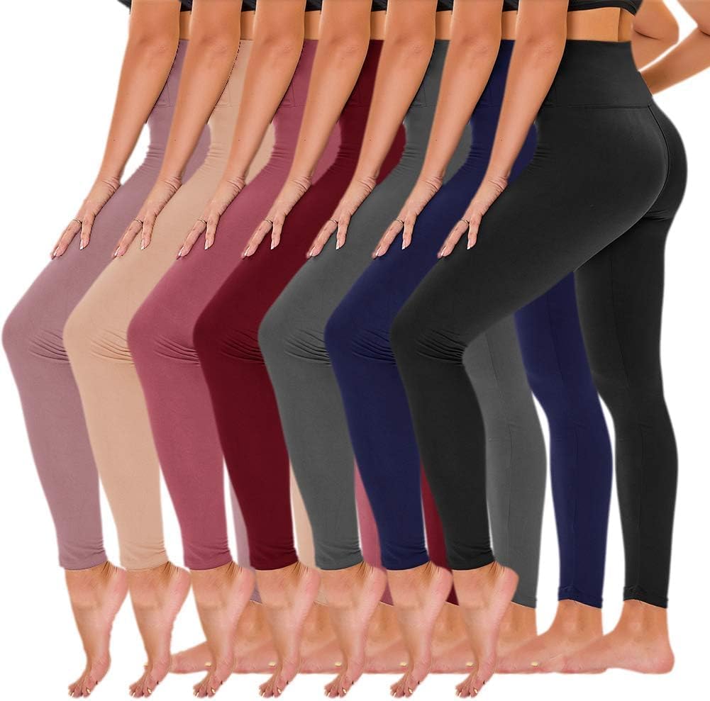TNNZEET 7 Pack Leggings for Women - High Waisted Comfort