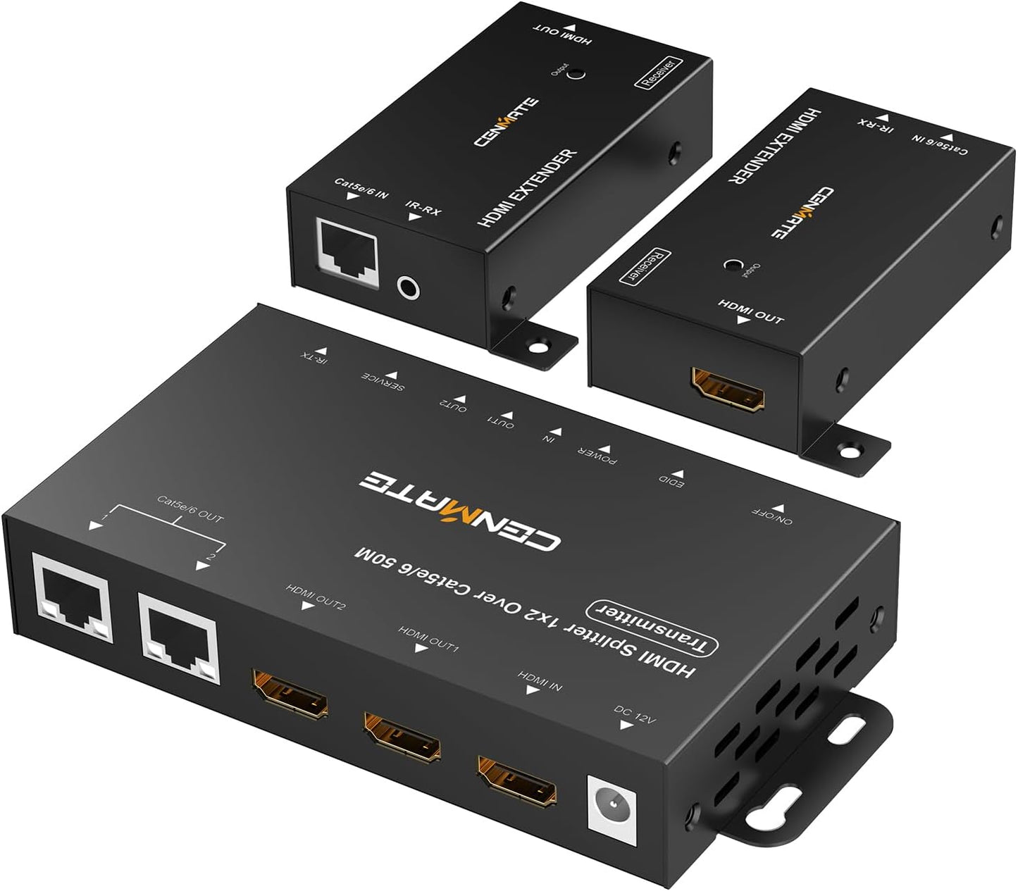 1x2 HDMI Extender Splitter for 1080P@60Hz Over Ethernet