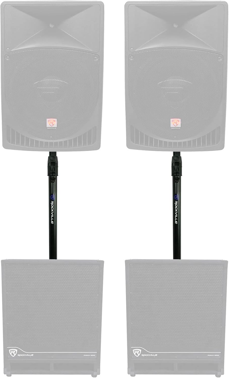 Rockville GASPOLE-A Adjustable Height Subwoofer Speaker Pole Mount