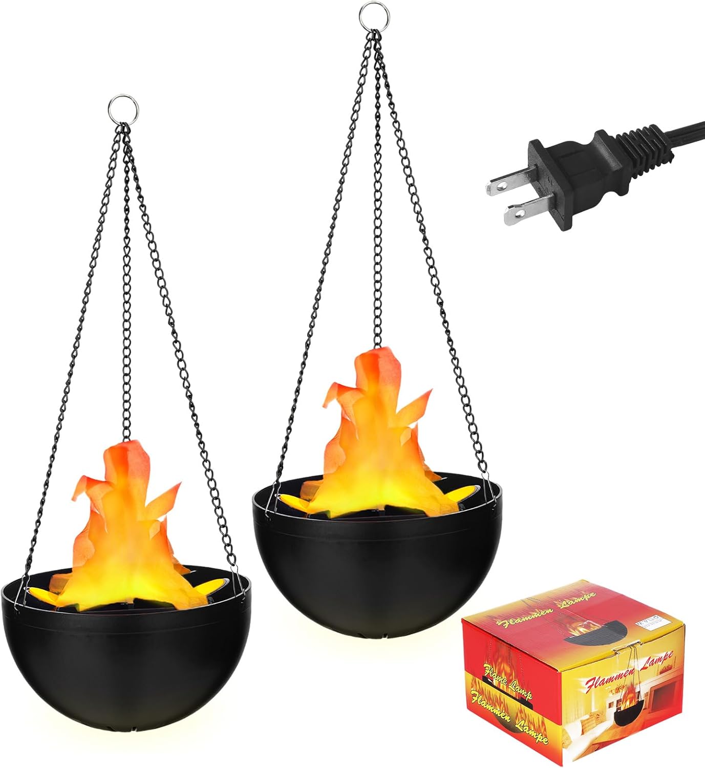 2 Pcs Halloween 3D Fake Fire Light for Stunning Decor