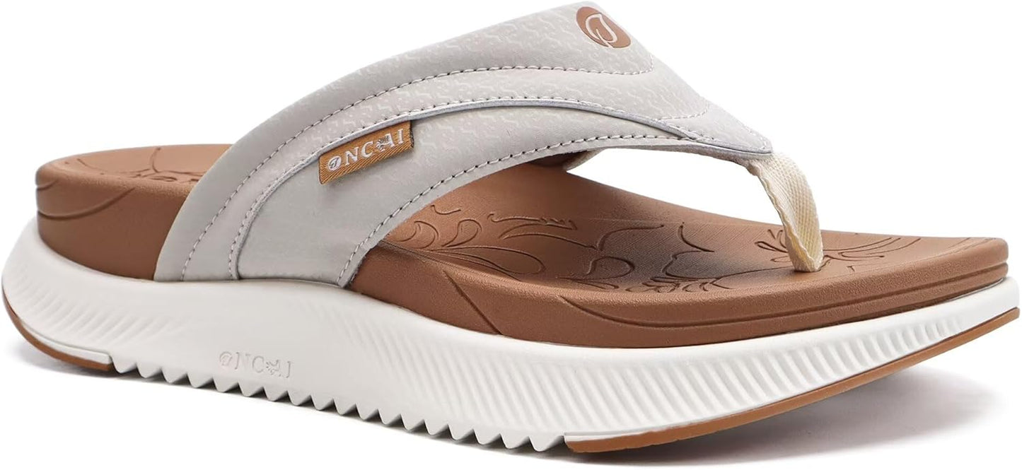 ONCAI Women's Orthotic Cushion Flip Flops for Comfort and Support