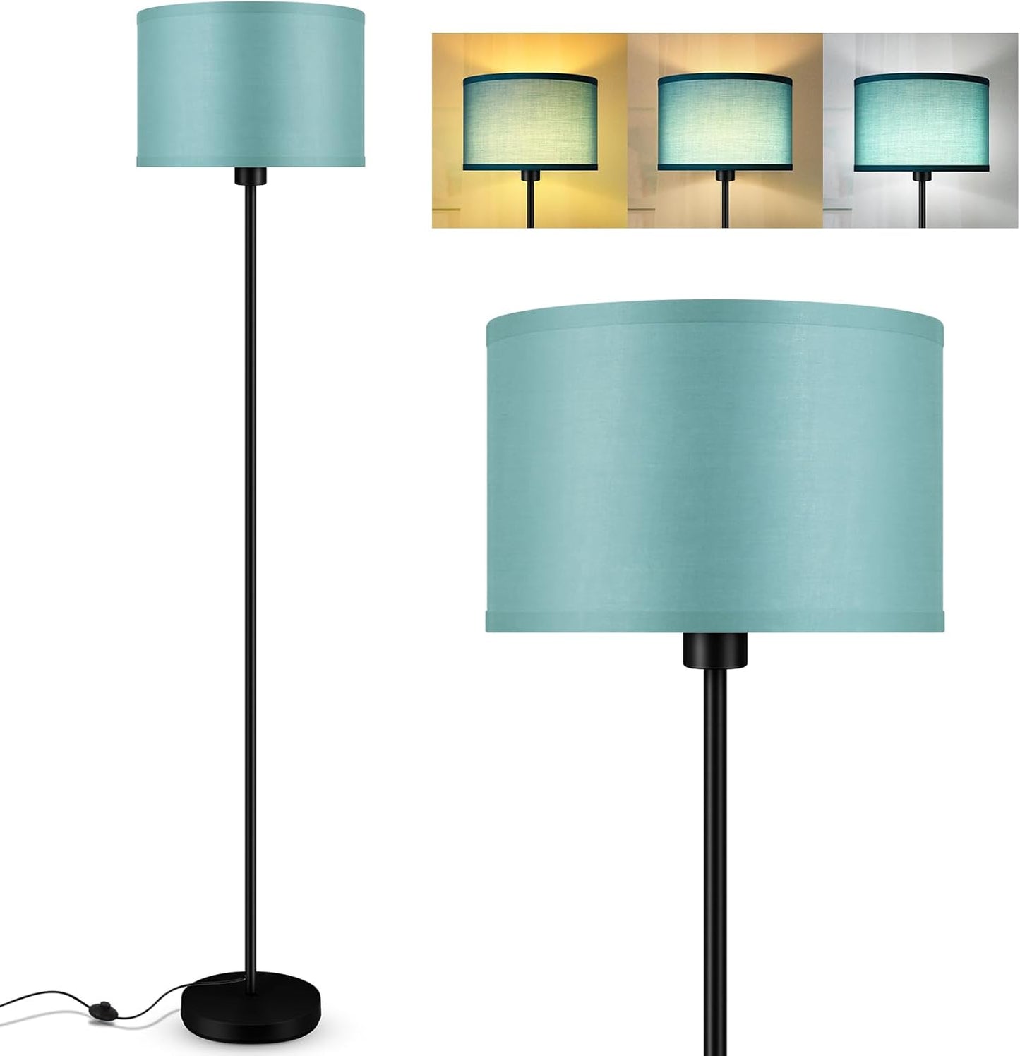 Black Floor Lamp 58in Tall LED Standing Lamp for Any Room
