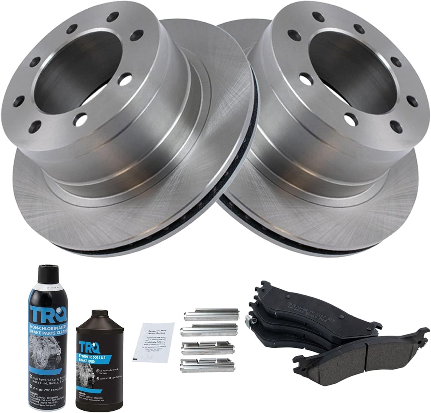 TRQ Rear Brake Pad & Rotor Kit for Dodge Ram 1500 & 2500