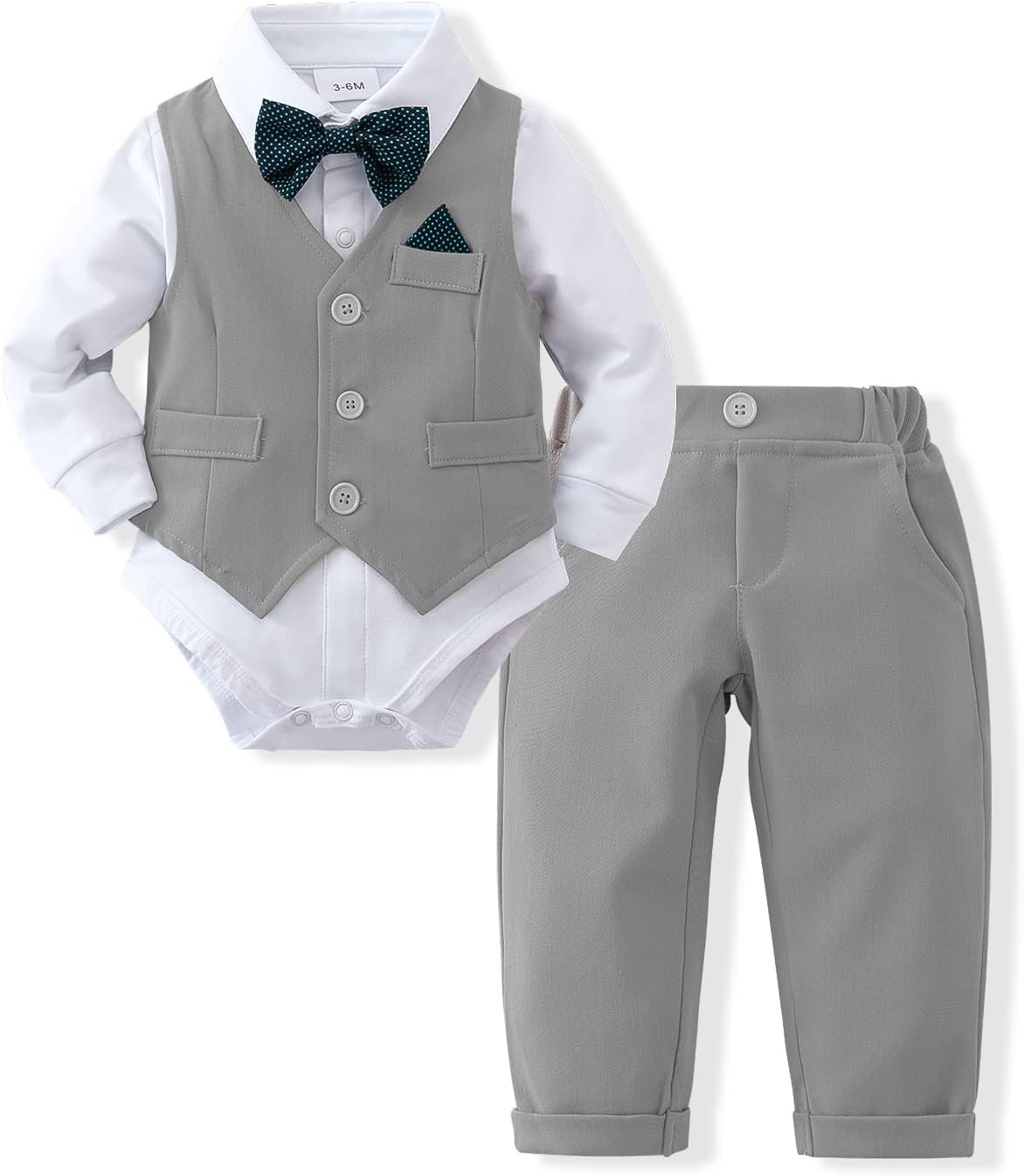 DISAUR Baby Boy Clothes 4PCS Gentleman Dress Suit Set for Kids