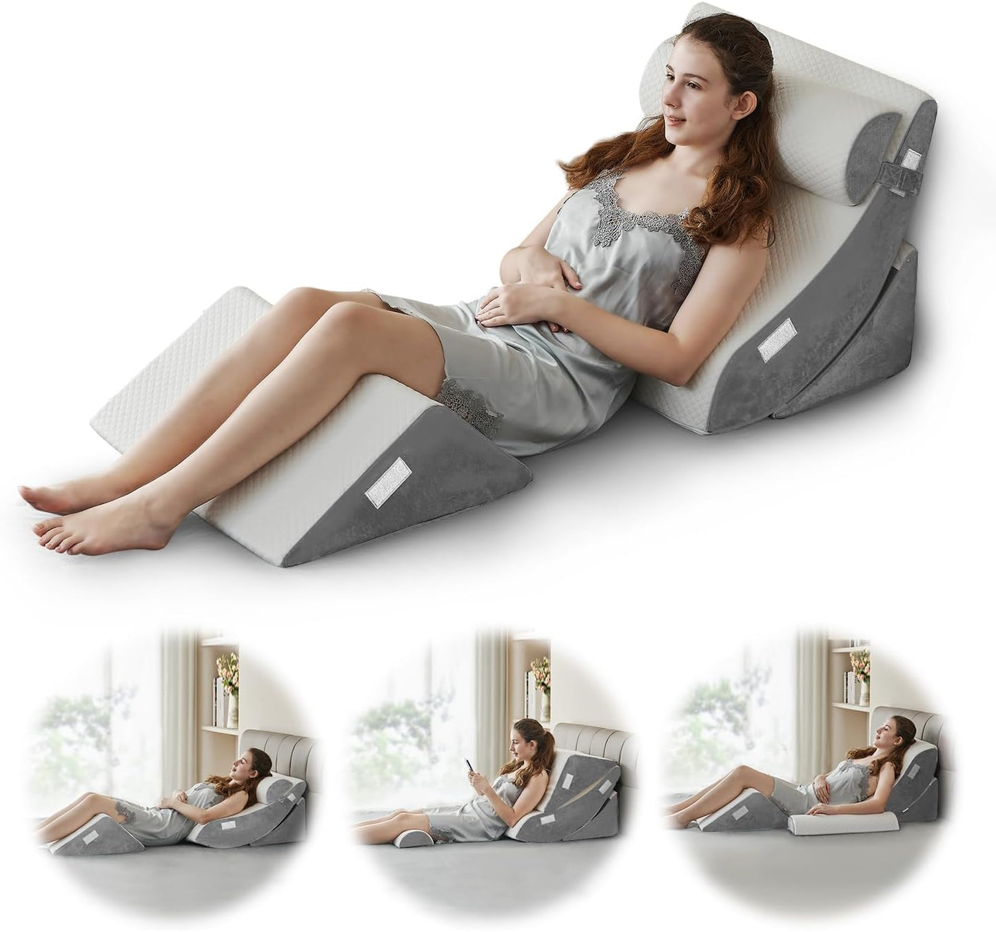 Orthopedic Bed Wedge Pillow Set for Post Surgery Relaxation