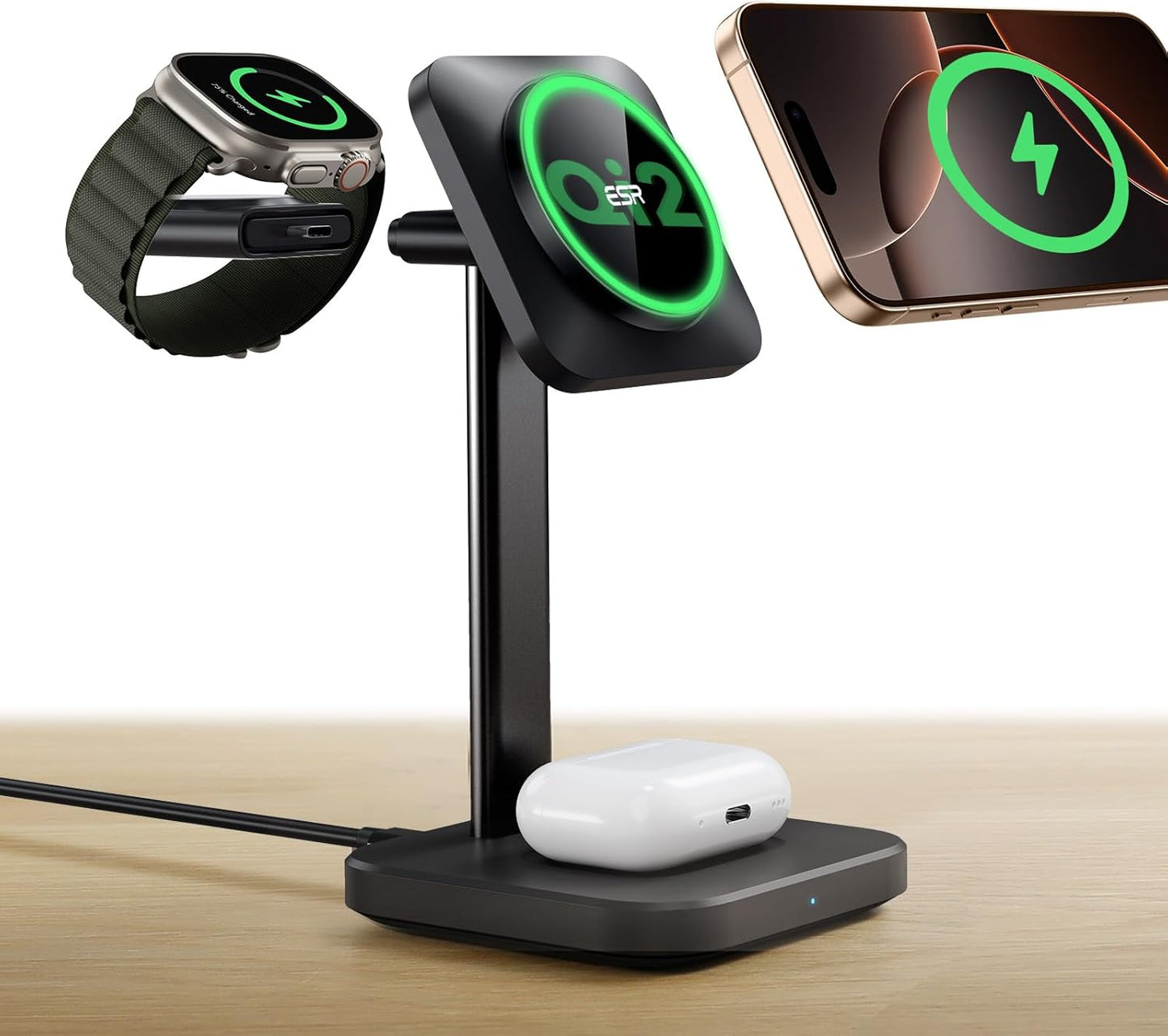 ESR Qi2 3-in-1 Wireless Charging Stand- Fast Charging