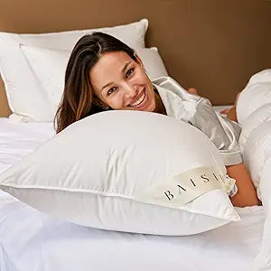 OverCloud Goose Down Pillow for Stomach Sleepers - Queen Size