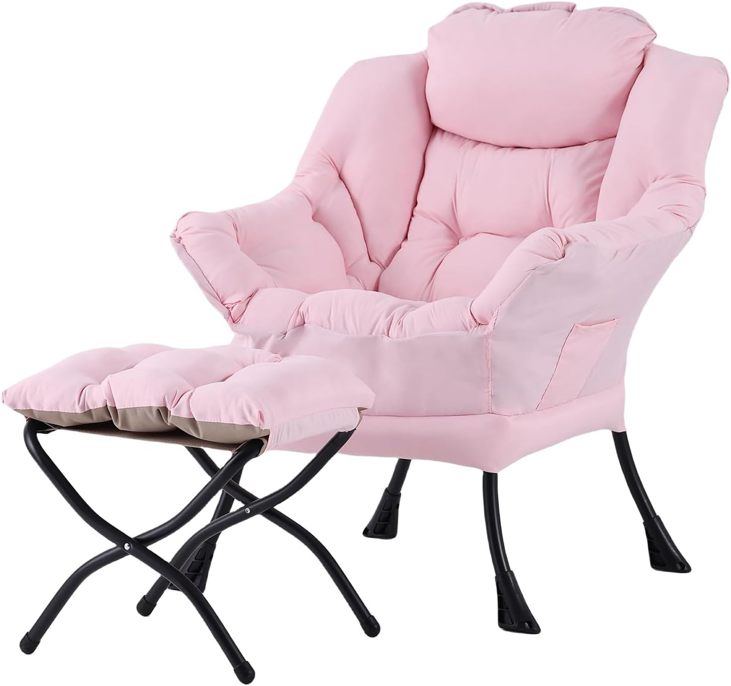 Welnow Lazy Chair with Ottoman for Modern Reading Spaces