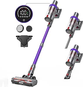 Powerful Cordless Vacuum Cleaner with 450W Motor and 55min Runtime