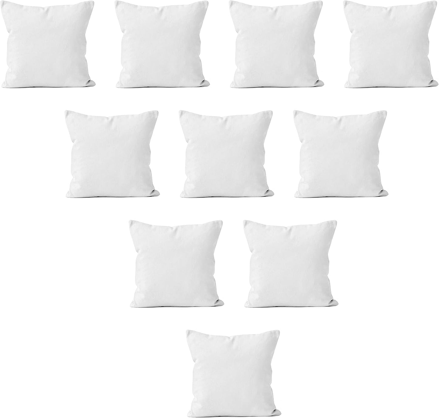 Encasa XO Throw Pillow Covers Set of 10 White Cotton 18x18 in
