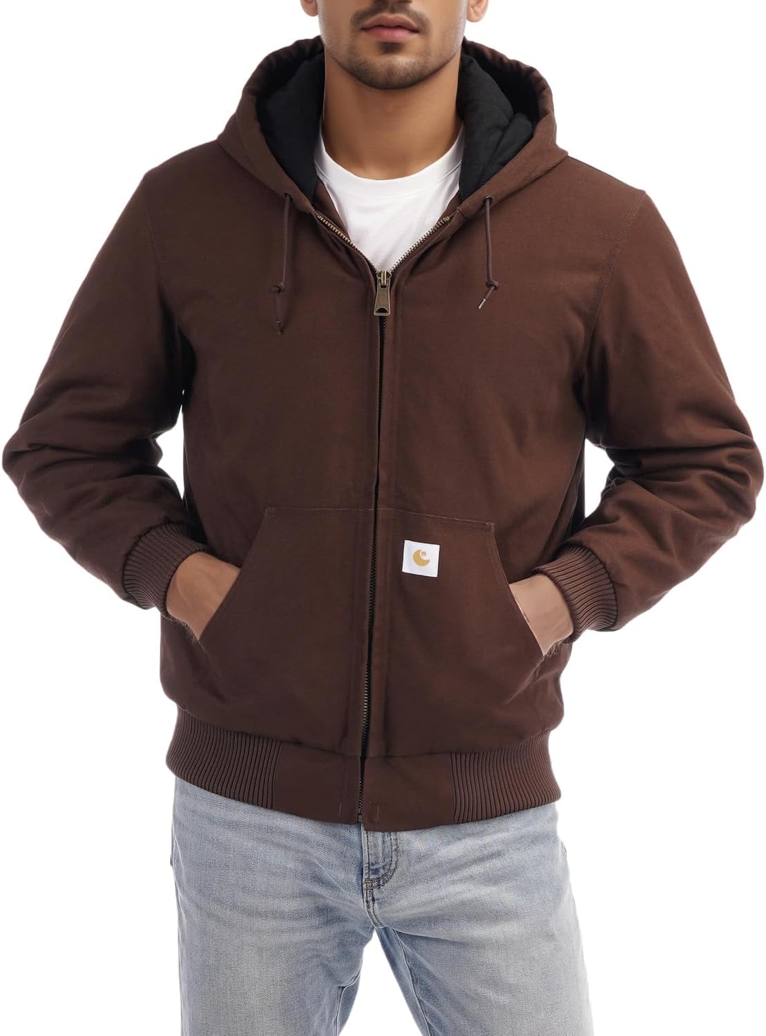 Men's Loose Fit Quilted Flannel Lined Waterproof Jacket