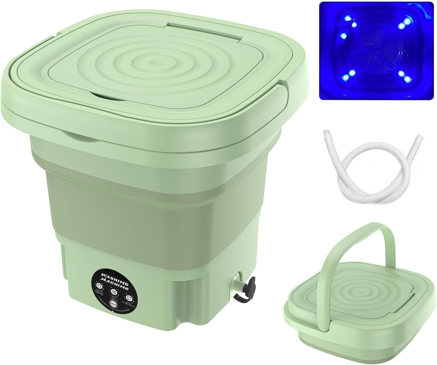 Portable Mini Washer-Dryer Combo, Disinfection Function, Compact & Foldable