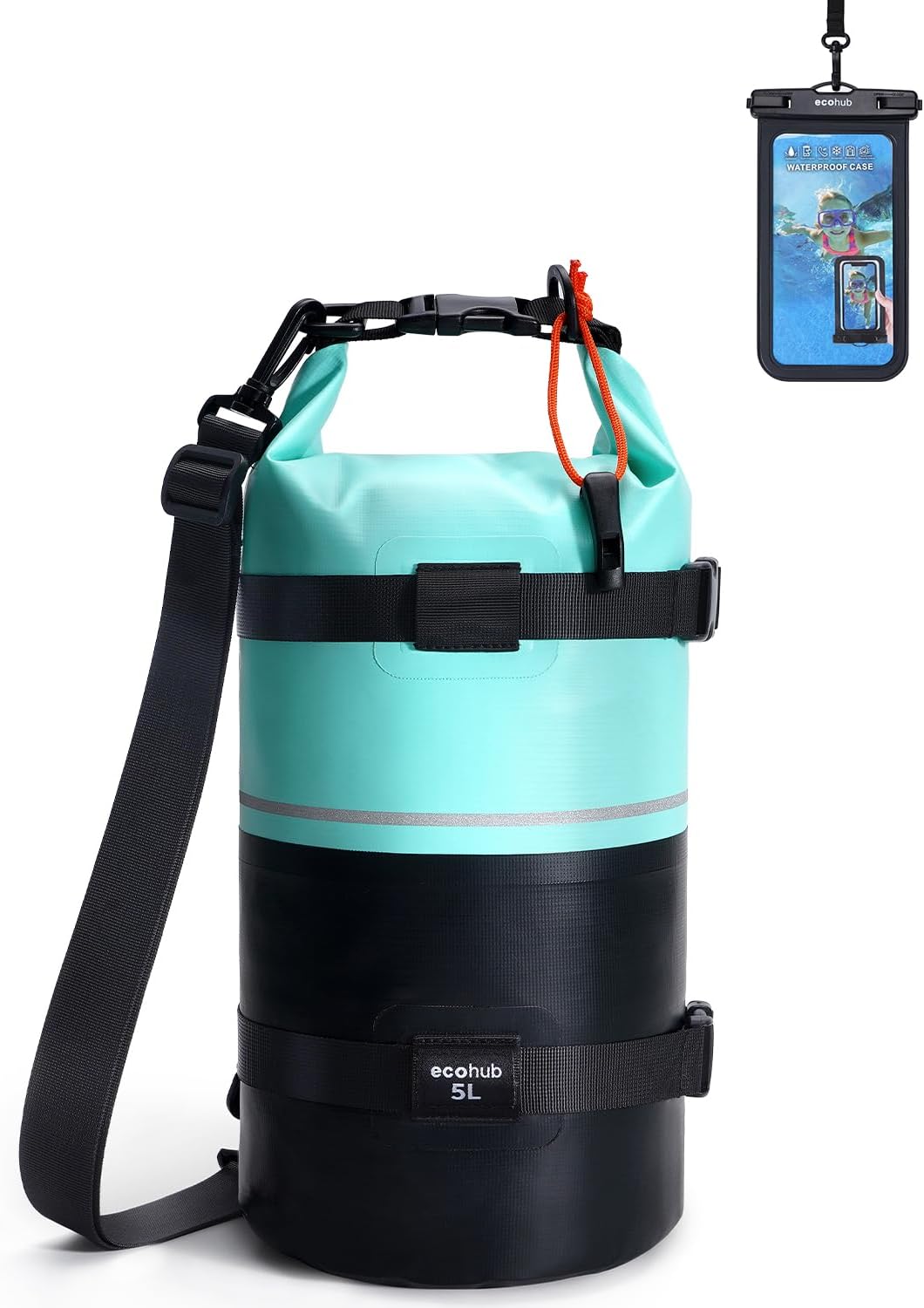 ECOHUB Waterproof Dry Bag for Travel, Kayaking, and Hiking