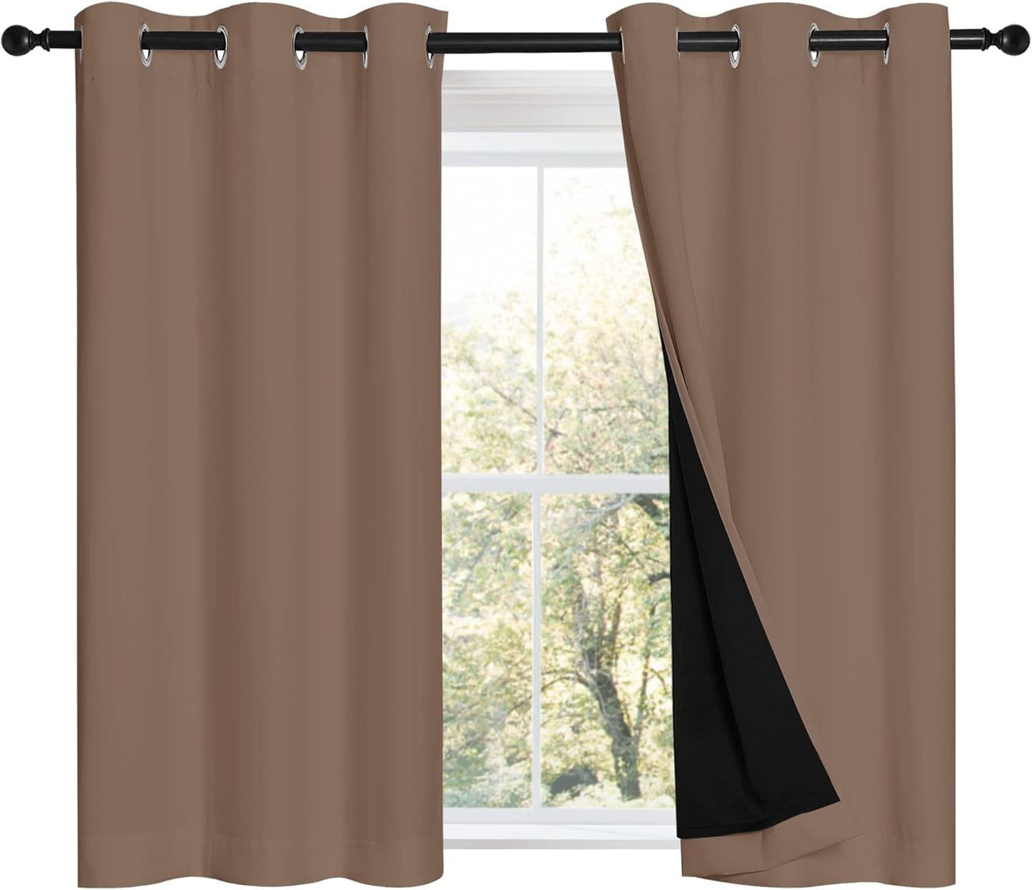 NICETOWN Cappuccino Blackout Curtain Panels for Bedroom Windows