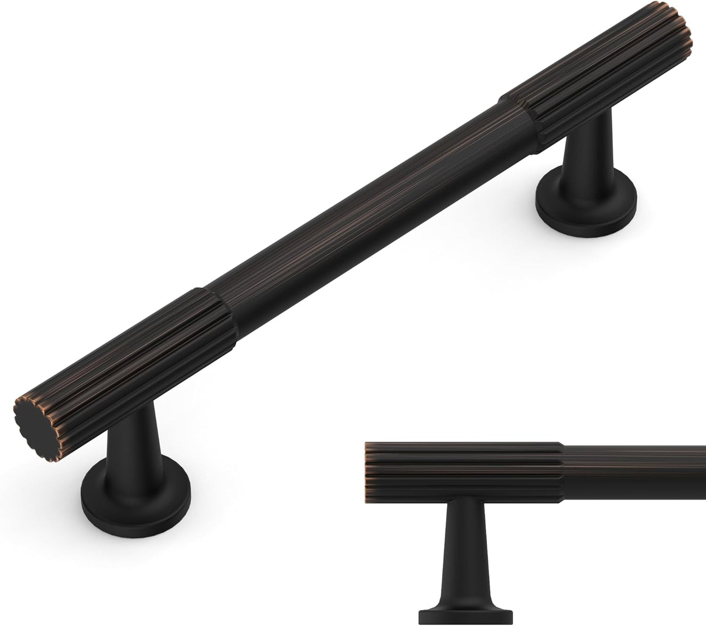 Amerdeco 10 Pack Oil Rubbed Bronze Cabinet Pulls for Kitchen