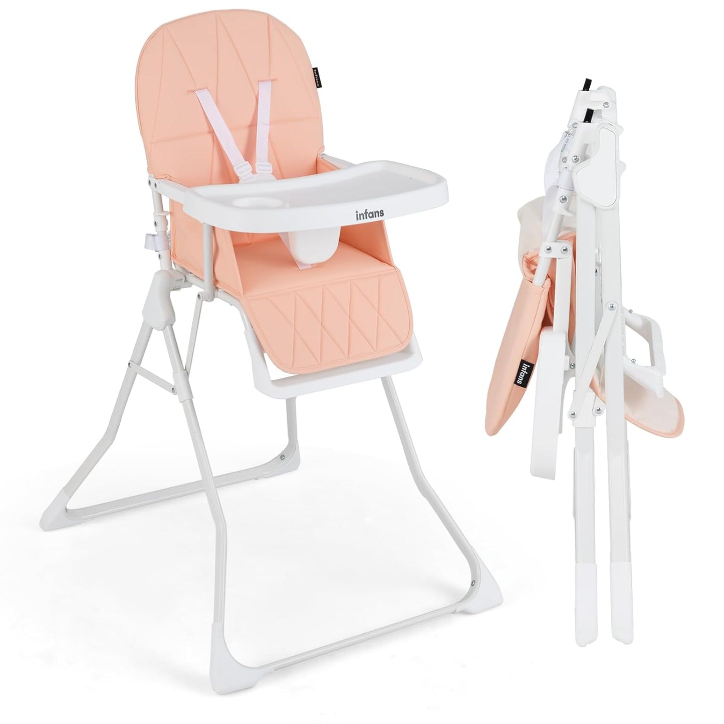 INFANS Baby High Chair: Quick Folding Portable Highchair for Toddlers
