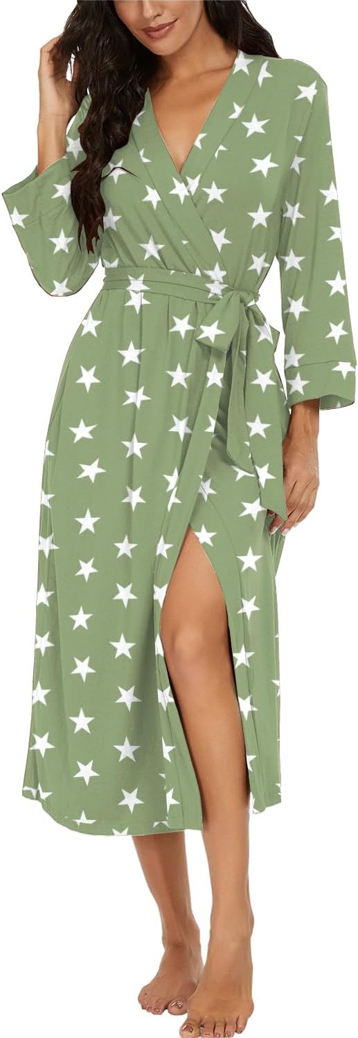 VINTATRE Women Kimono Robes Long Knit Bathrobe for Comfort