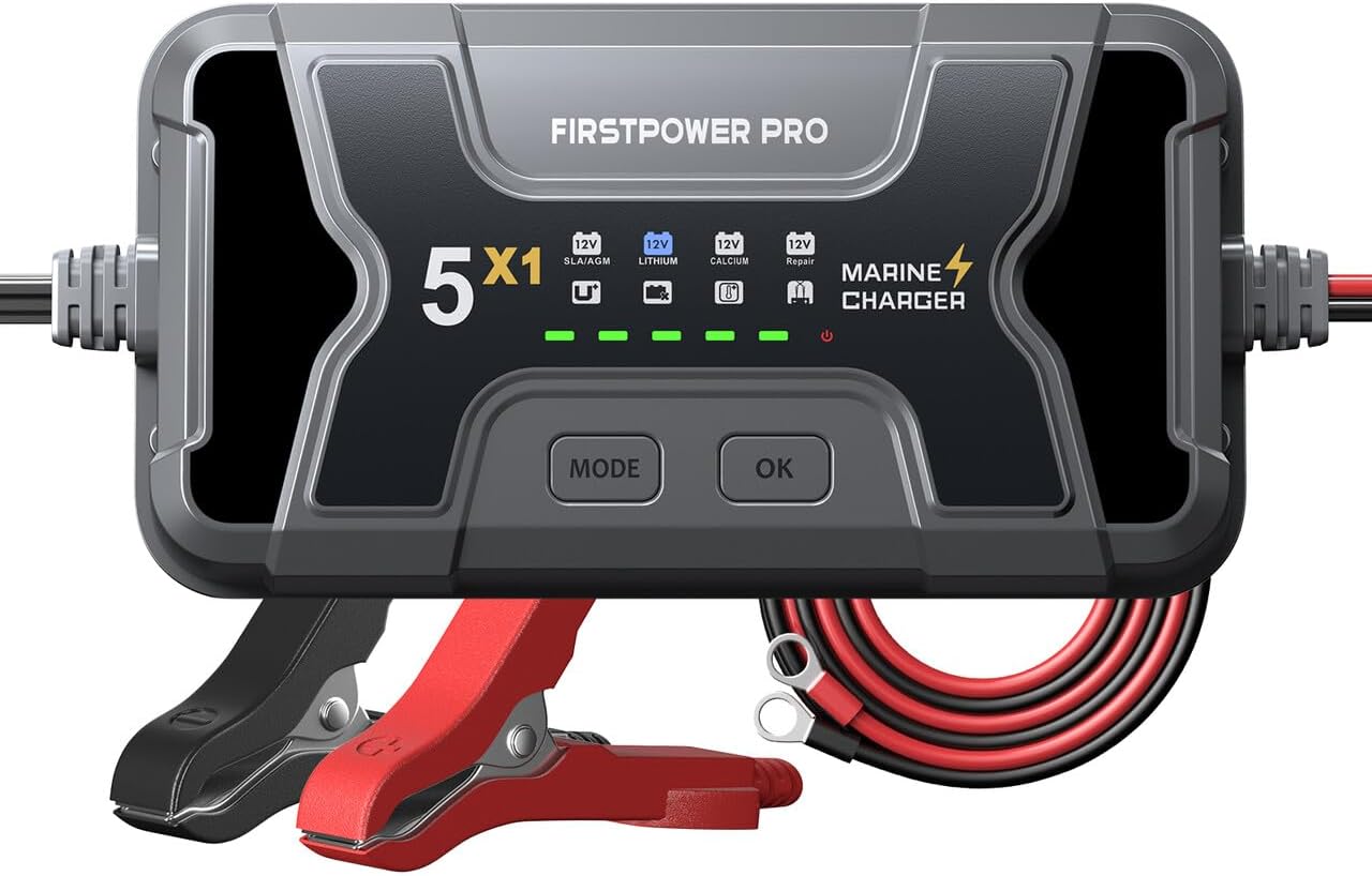Marine Battery Charger 5X1: 1-Bank 5A Waterproof Charger