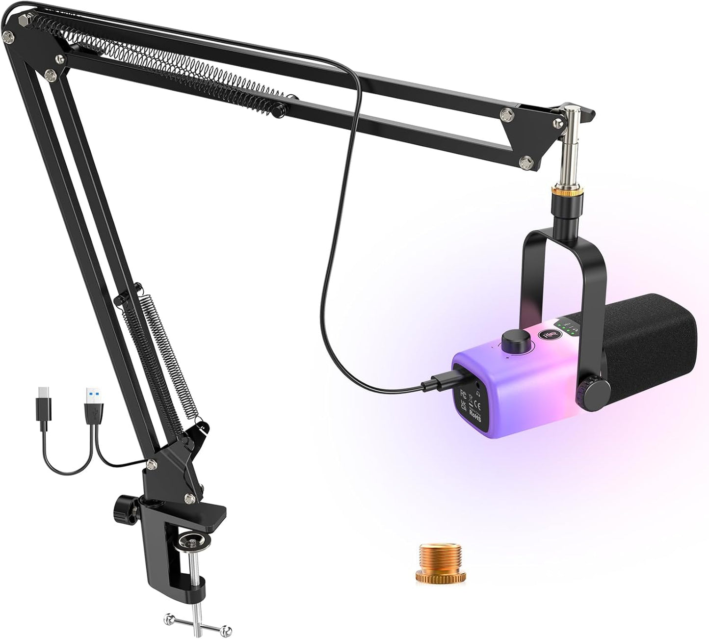ZealSound KD9S USB Gaming Microphone with RGB for Streaming
