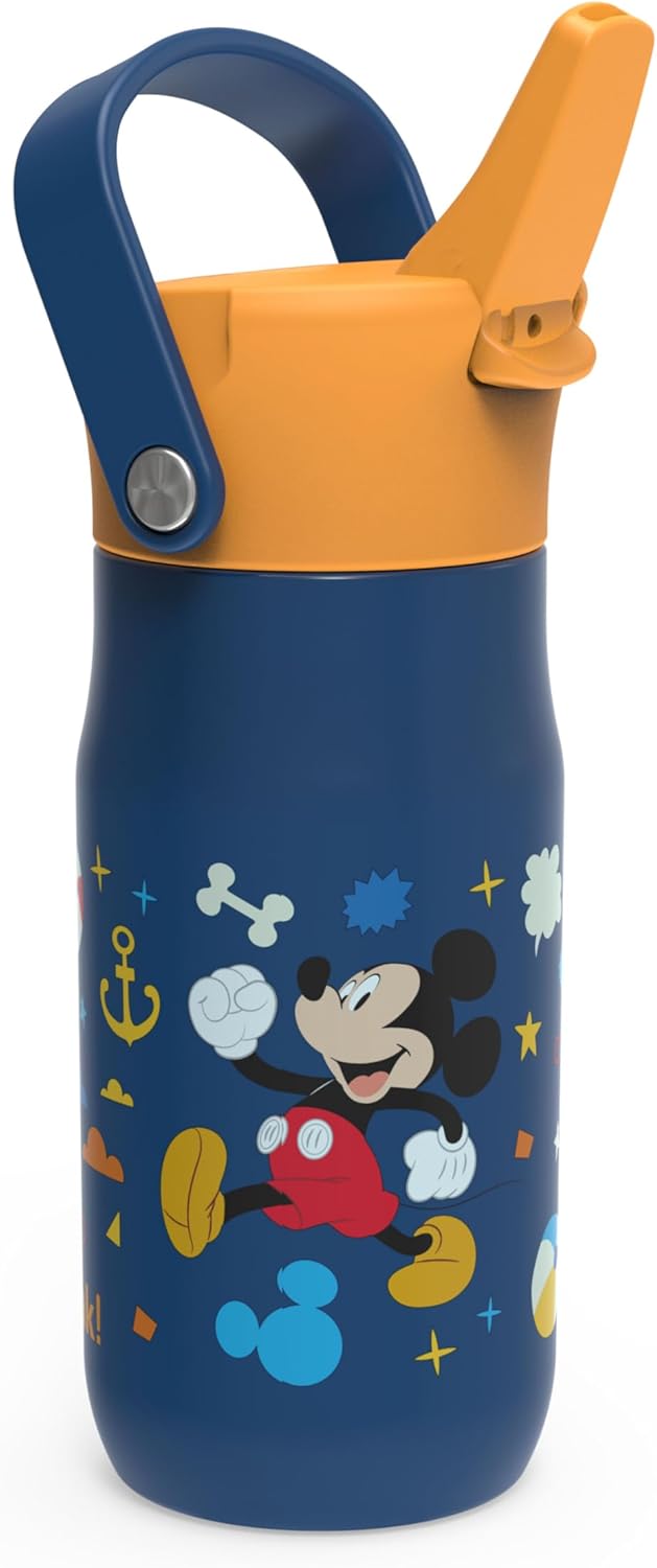 Disney Kid Water Bottle, Leak-Proof & Insulated, Mickey Mouse