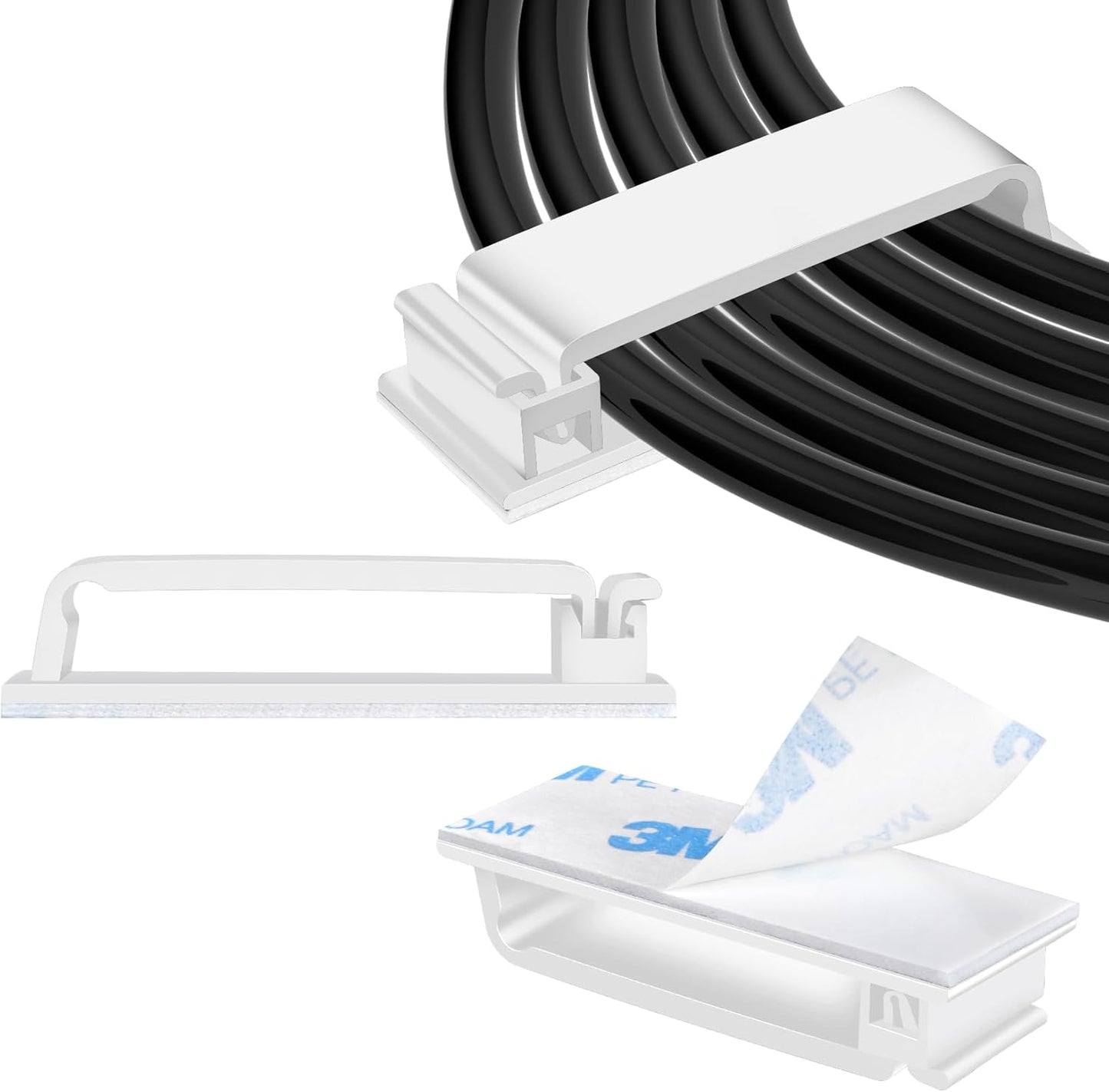 White Self Adhesive Cable Clips - Organize Wires with Ease!