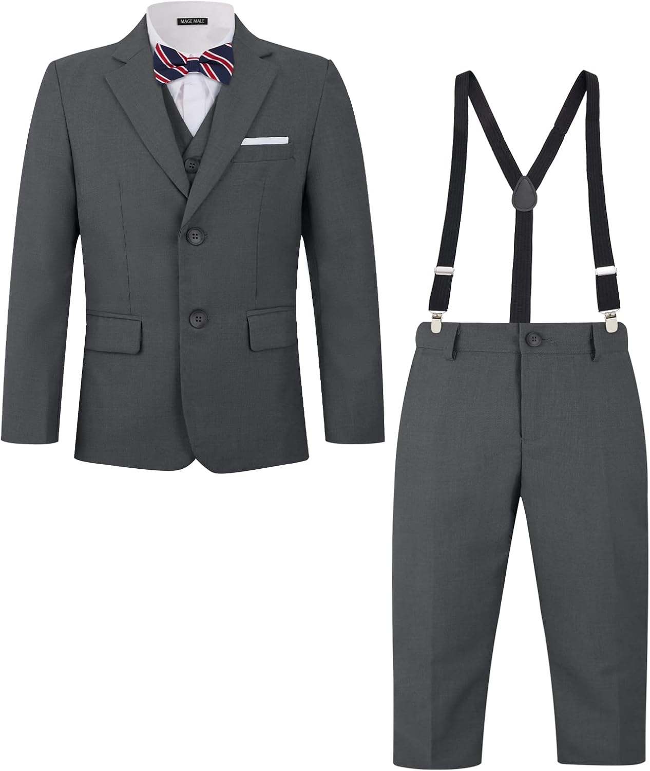 MAGE MALE Boys Multiple Colour Formal Dress Suits 5 Piece Set