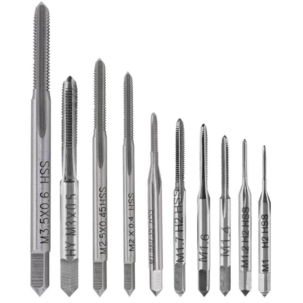 YAKAMOZ 10pc Mini Tap Set - Precision Thread Tapping Tool