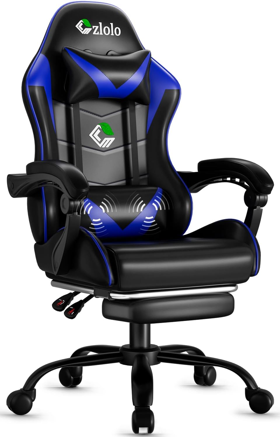 Ergonomic Gaming Chair with Footrest and Lumbar Support Massager