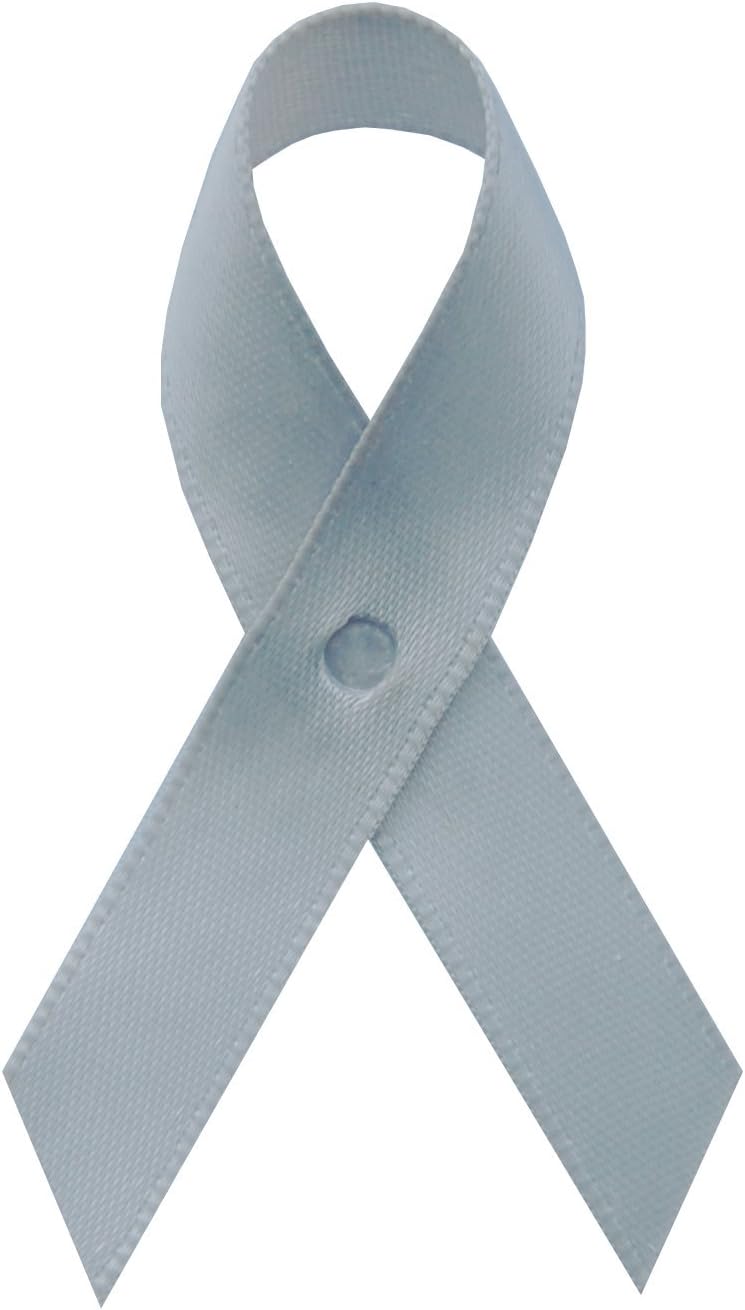 Exclusive USA 250 Silver Satin Awareness Ribbons with Pins