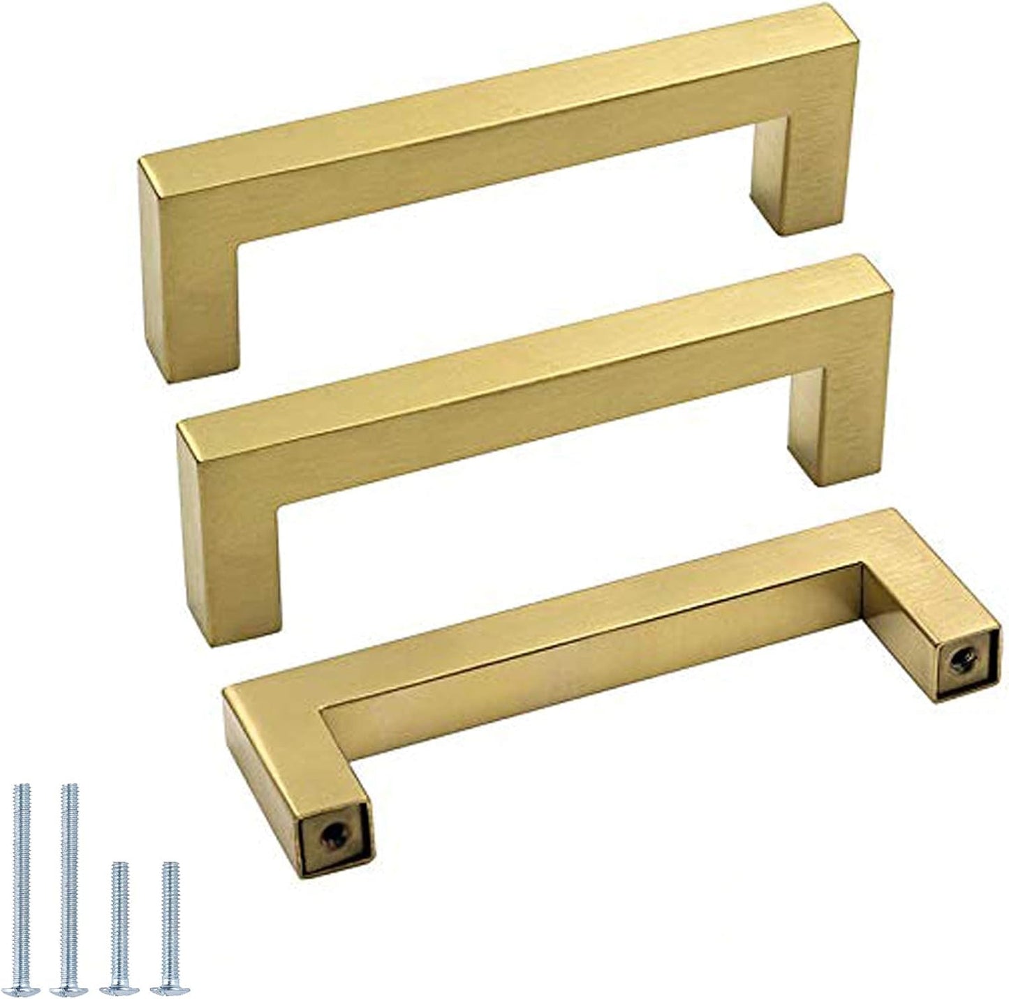 Goldenwarm Brushed Brass Drawer Pulls for Modern Cabinets
