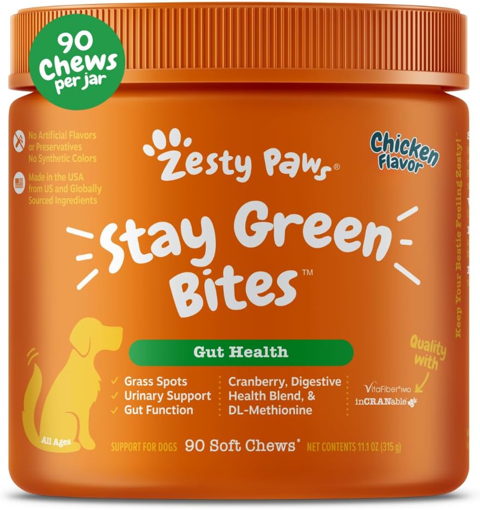 Zesty Paws Stay Green Bites for Dogs - Grass Burn Chews
