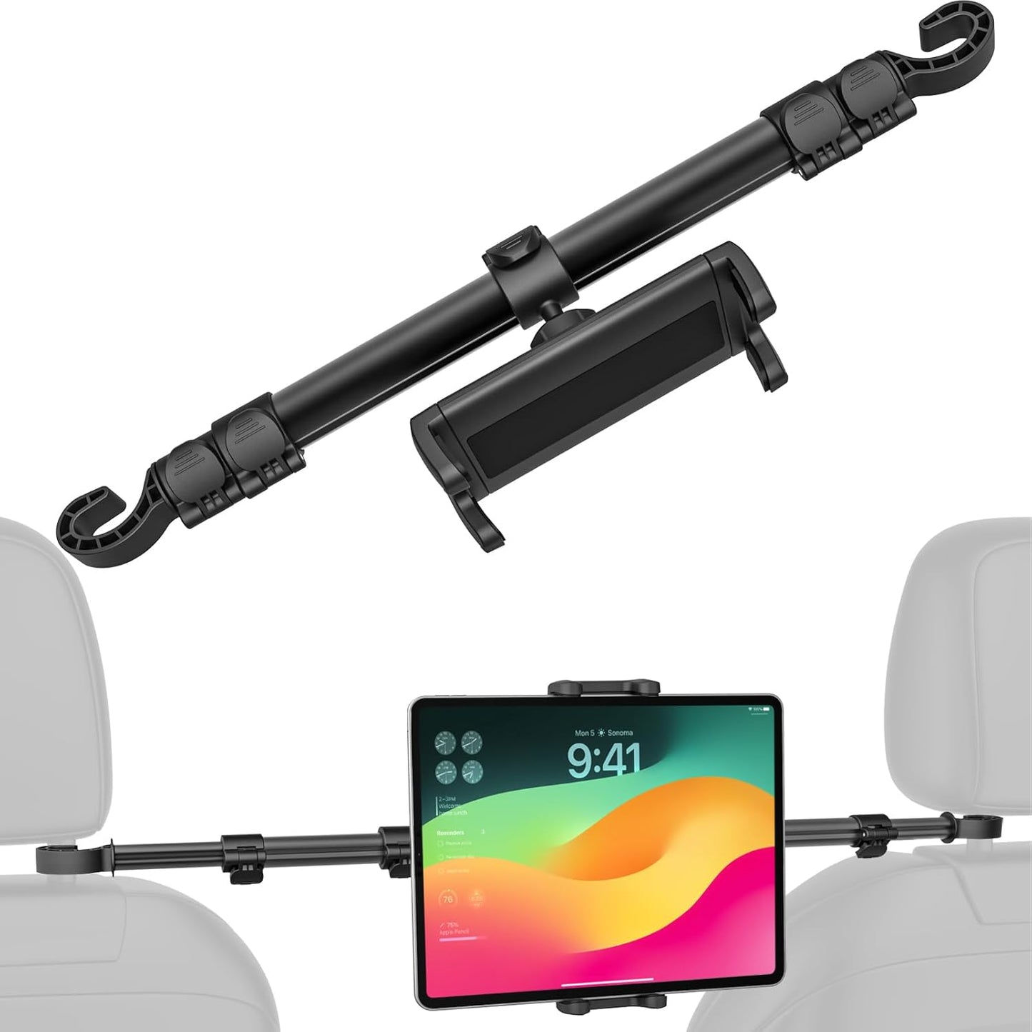 Car Headrest Tablet Holder for Kids - Anti-Shake Mount 32.67 in