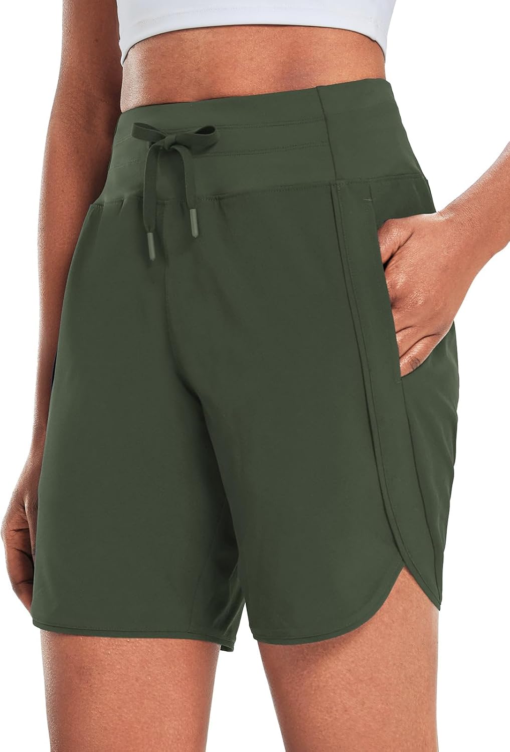 baleaf Women's 7in Athletic Long Running Shorts for Activewear