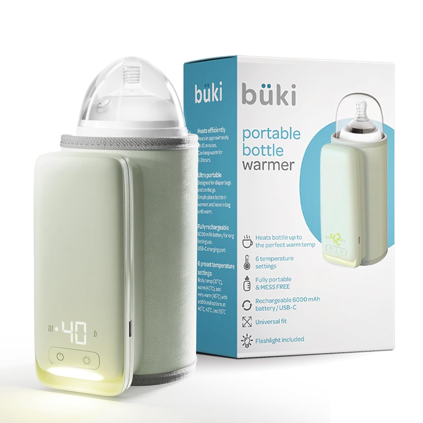 KinderSense Portable Bottle Warmer - Fast Heating & Leak-Proof Travel Warmer