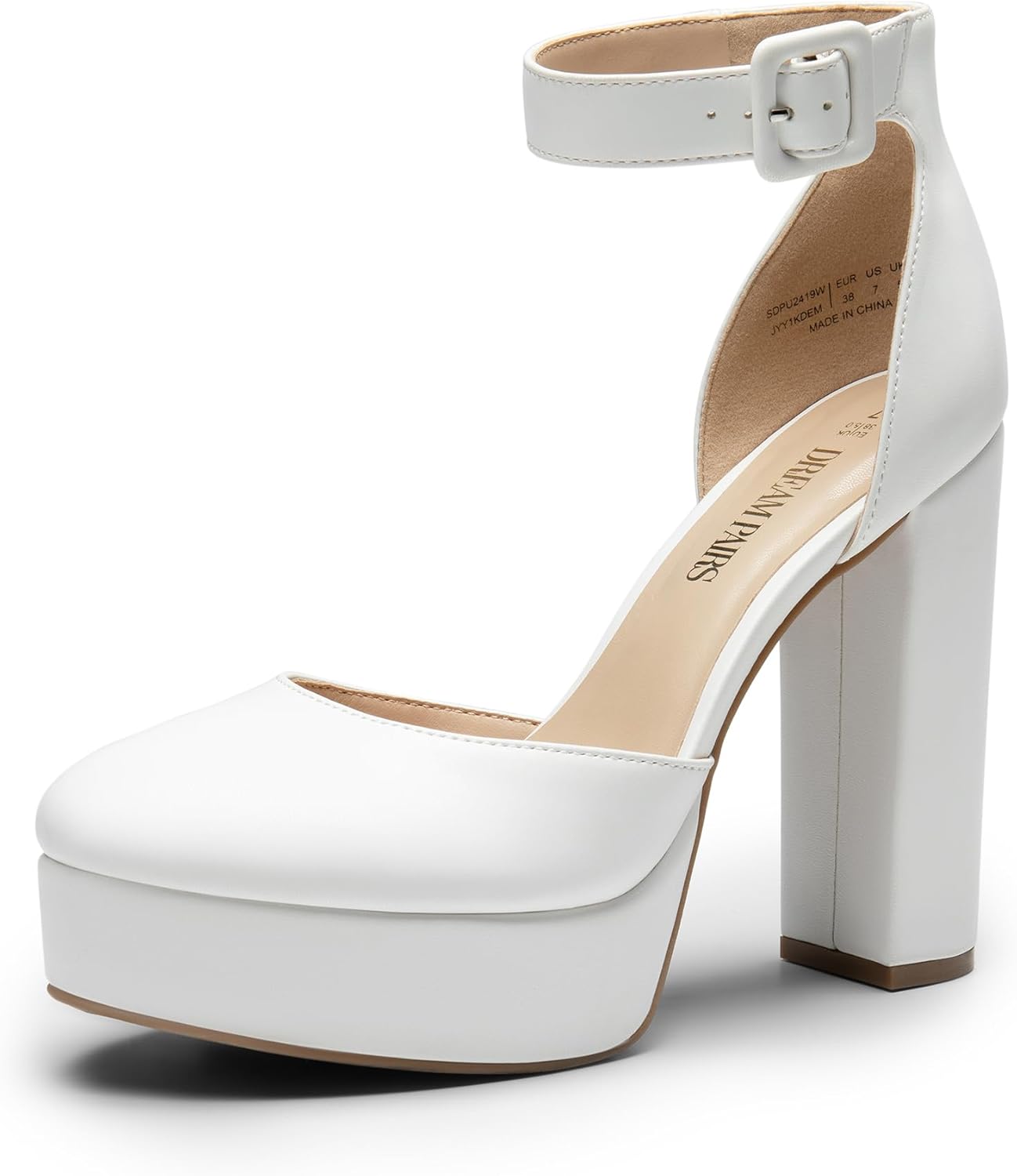 DREAM PAIRS Women's Platform High Chunky Heels for Comfort