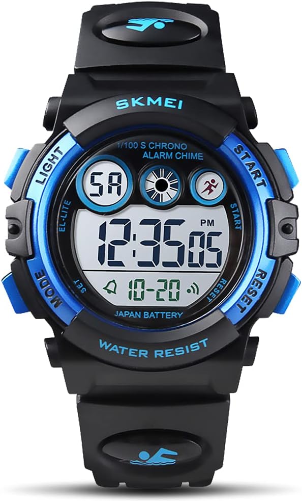 GOLDEN HOUR Waterproof Kids Sports Watch - Alarm, Backlight, Stopwatch