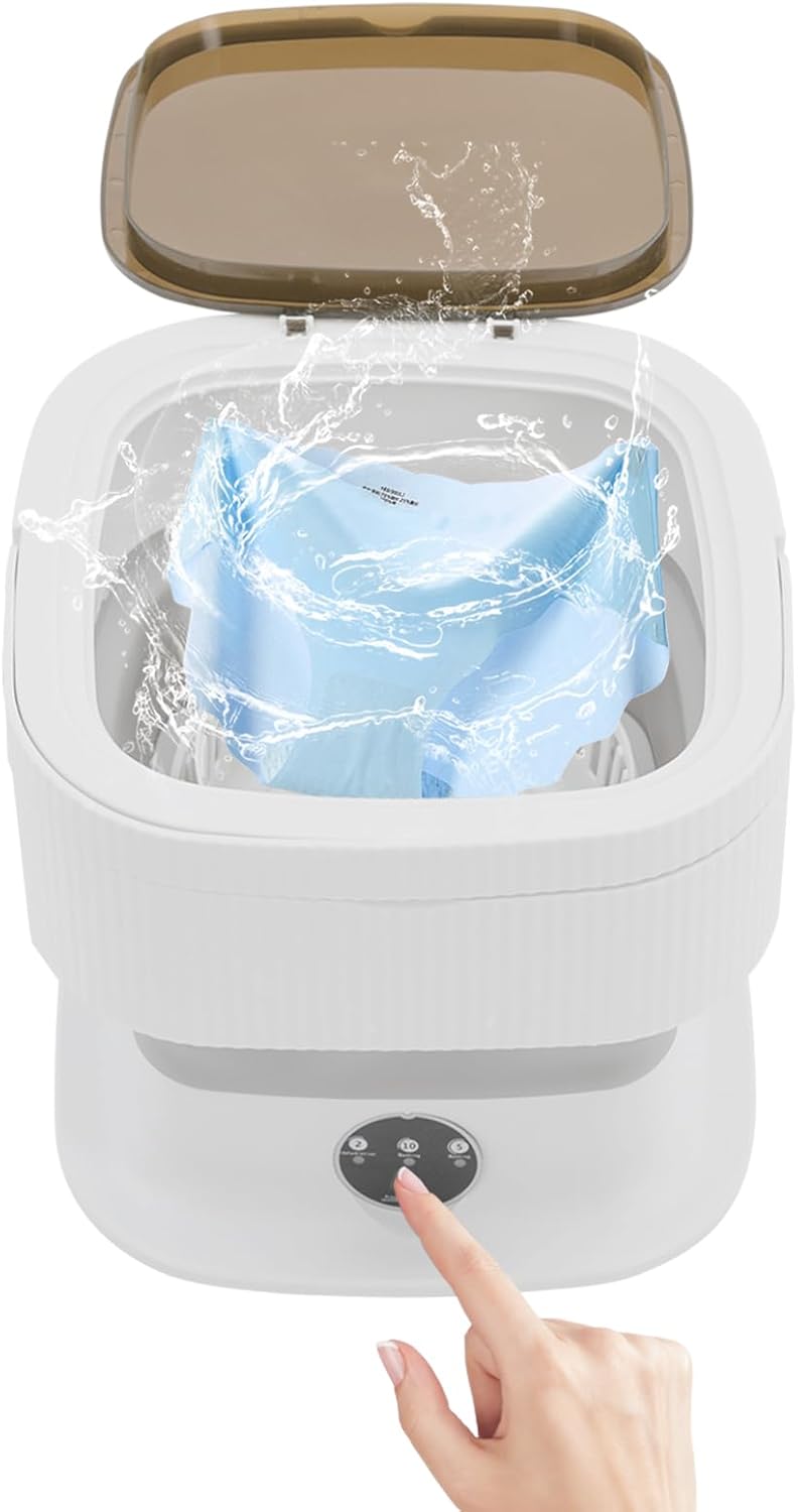 Compact 10L Mini Washer/Dryer Combo - Deep Cleans Clothes On-The-Go!