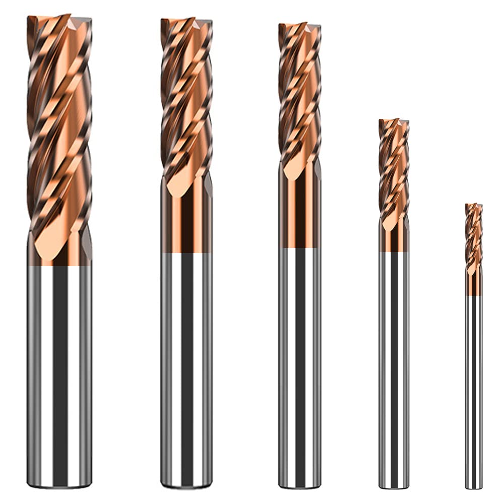 1/8 to 3/8 Inch Carbide End Mills Set for Steel Cutting