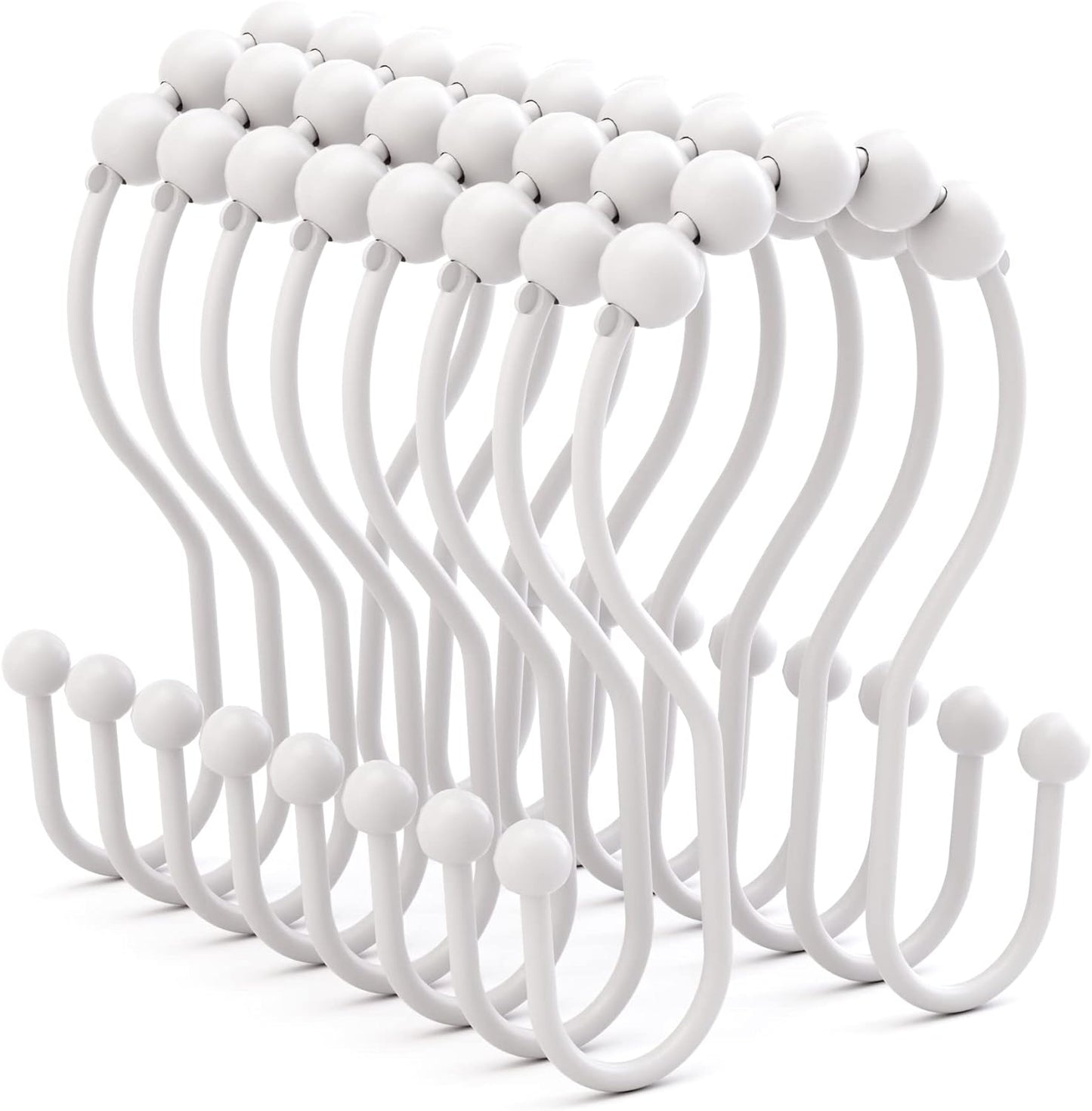 Rust-Proof Double Shower Hooks for Effortless Glide